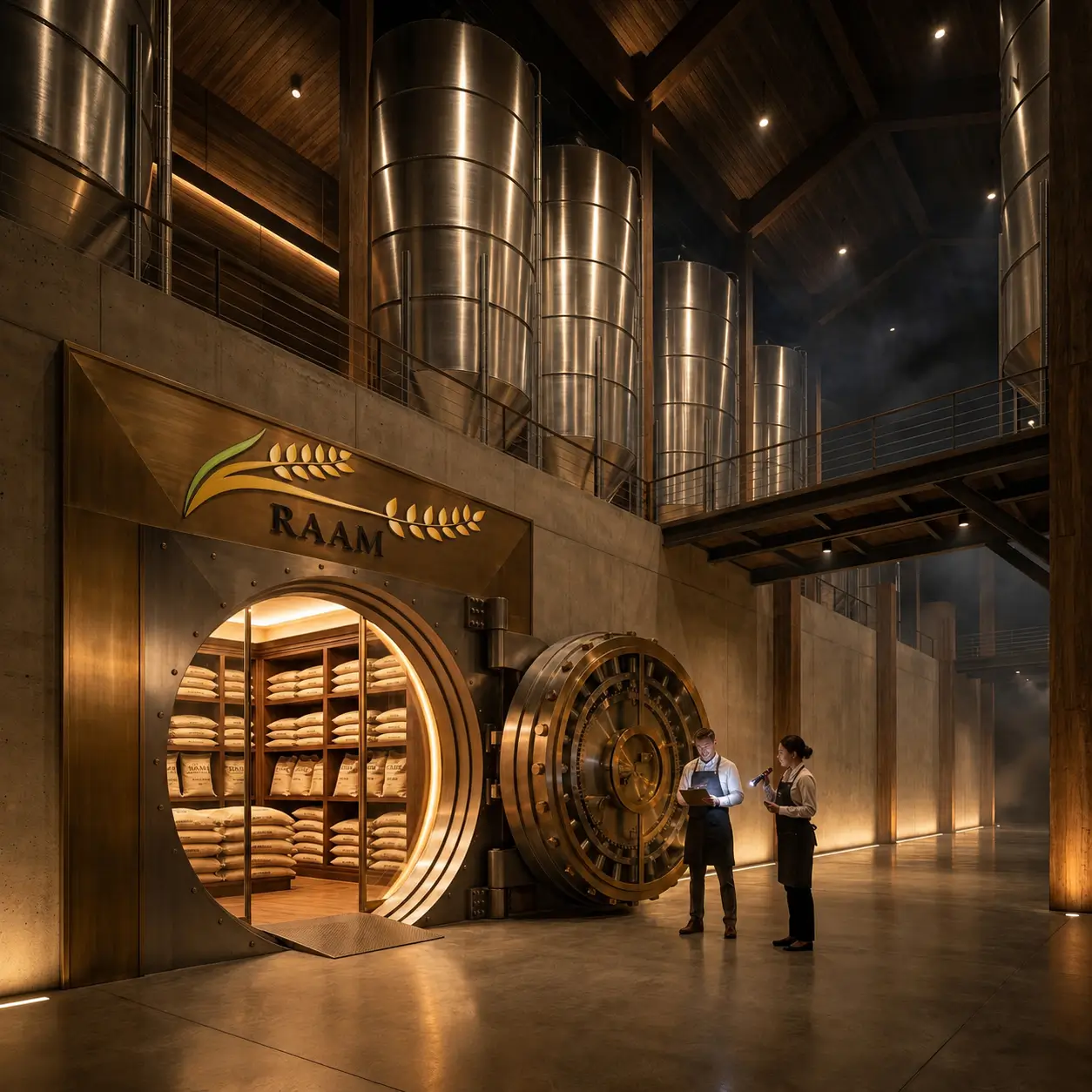 Climate-controlled grain storage facility